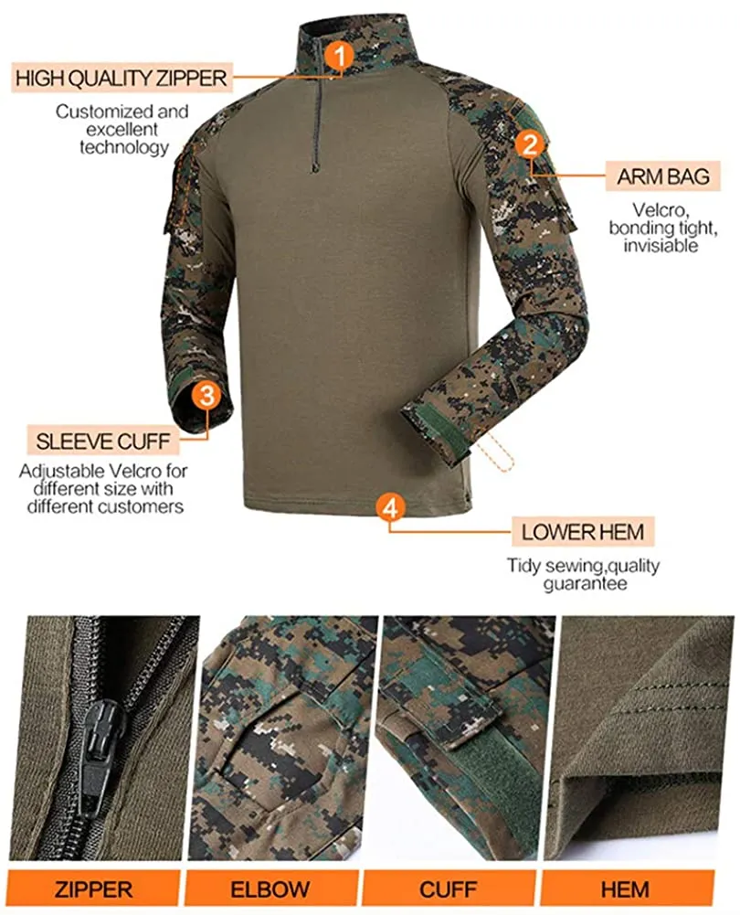 YUSHOW Military Uniforms for Men Tactical Combat Shirt and Pants