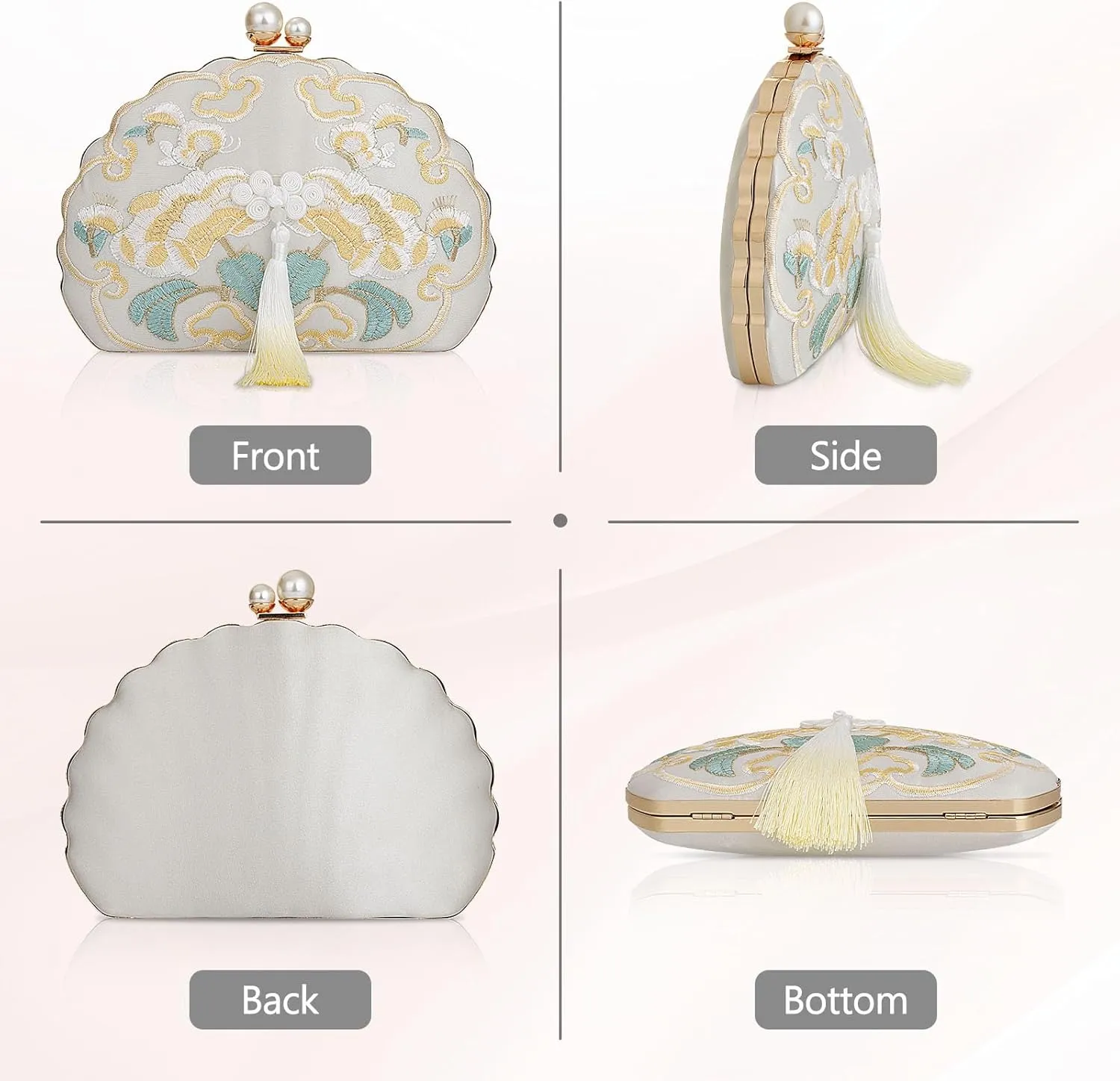 YYW Clutch Purse Women Evening Handbag Top Handle Purse Crossbody Shoulder Bag for Wedding Party Prom