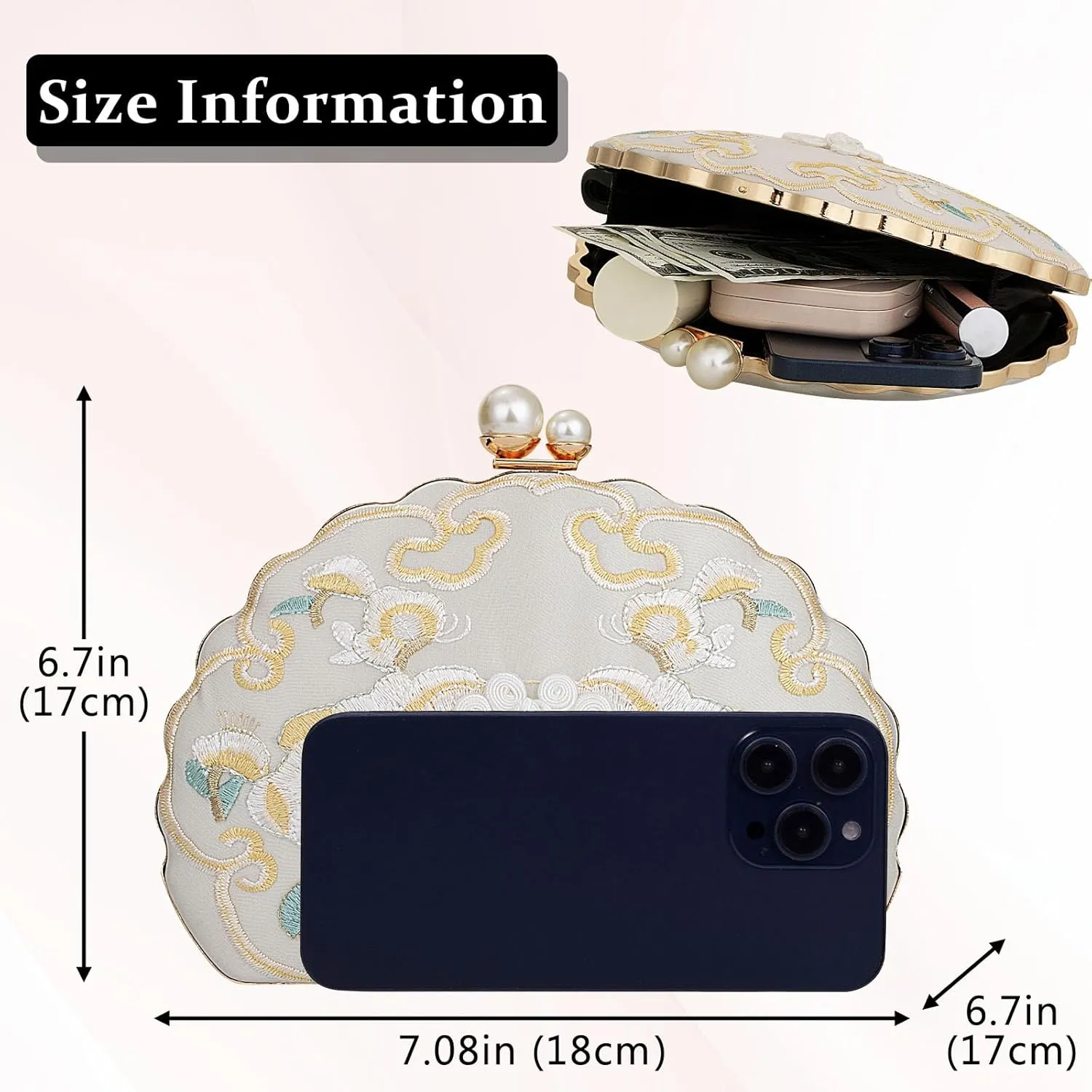YYW Clutch Purse Women Evening Handbag Top Handle Purse Crossbody Shoulder Bag for Wedding Party Prom