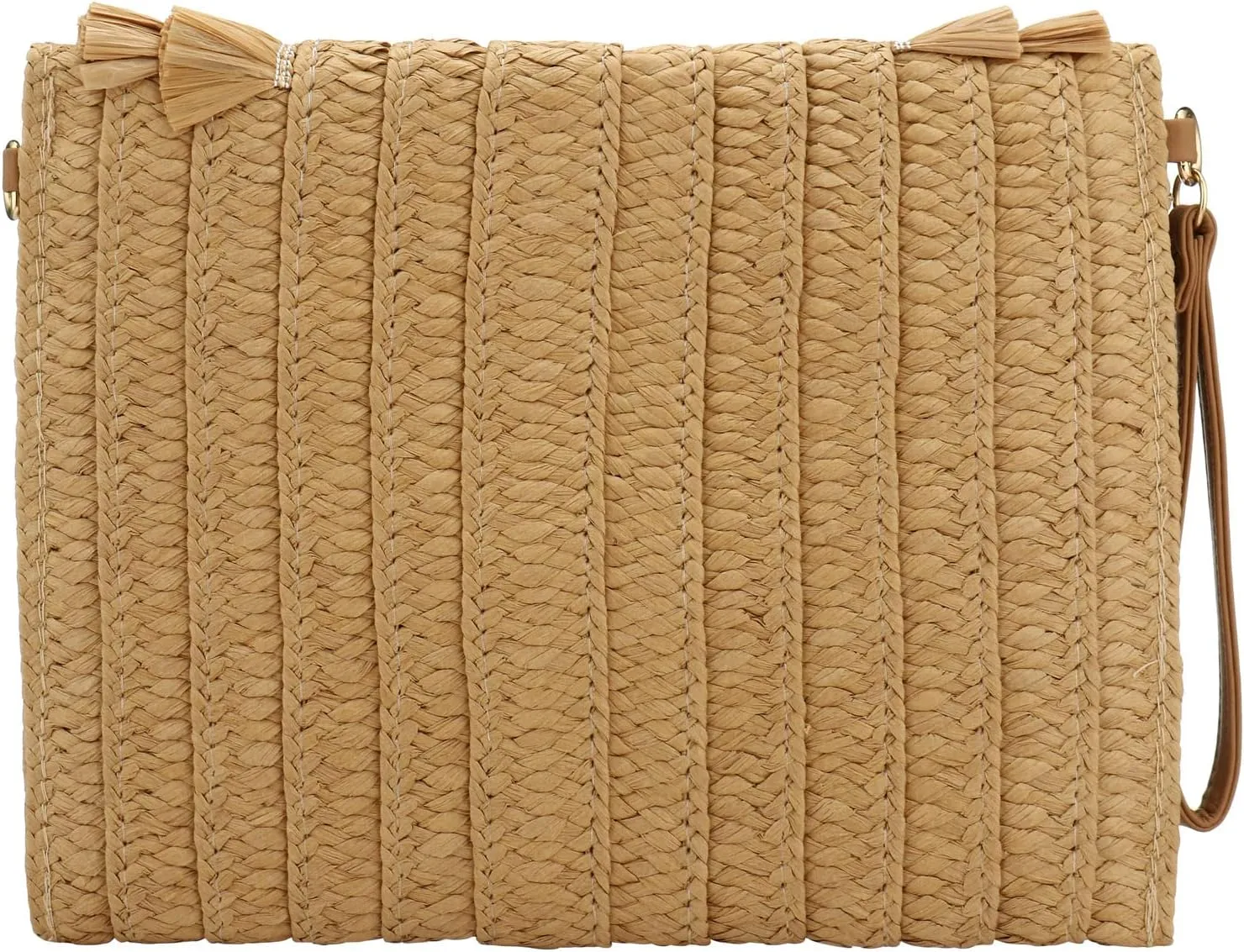YYW Straw Clutch,Straw Handbag Clutch for Women Summer Beach Straw Woven Envelope Purse Wallet