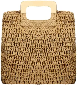 YYW Straw Tote Bag Women Hand Woven Large Casual Handbags Hobo Straw Beach Bag with Lining Pockets for Daily Use Beach Travel