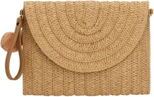 YYW Womens Straw Clutch Summer Evening Handbag Beach Purse Woven Straw Bag Envelope Clutch