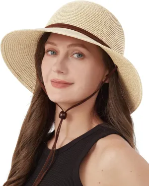 Zylioo 2XL/XL/L/M/S Womens Straw Hat,Wide Brim Sun Protection Beach Hats,UPF 50  Floppy Summer Hat for Small Heads
